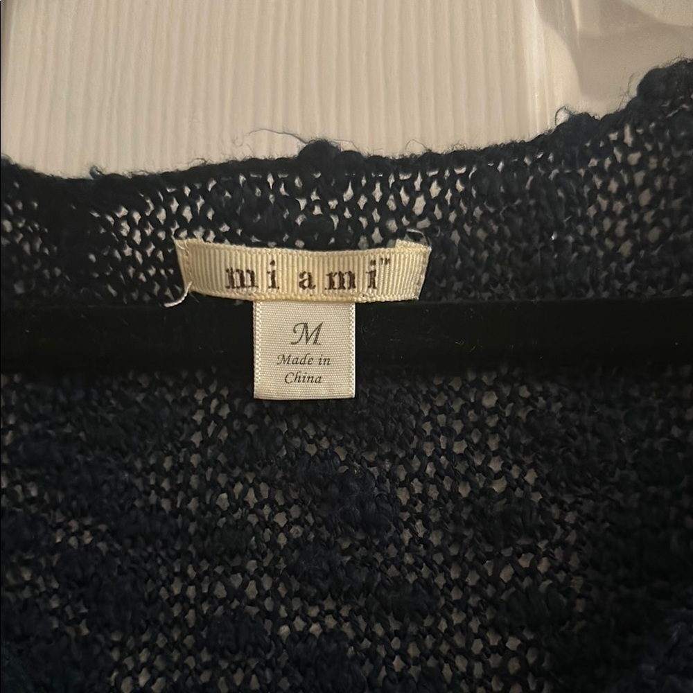 Miami Navy Fringe Sweater - Picture 2 of 4